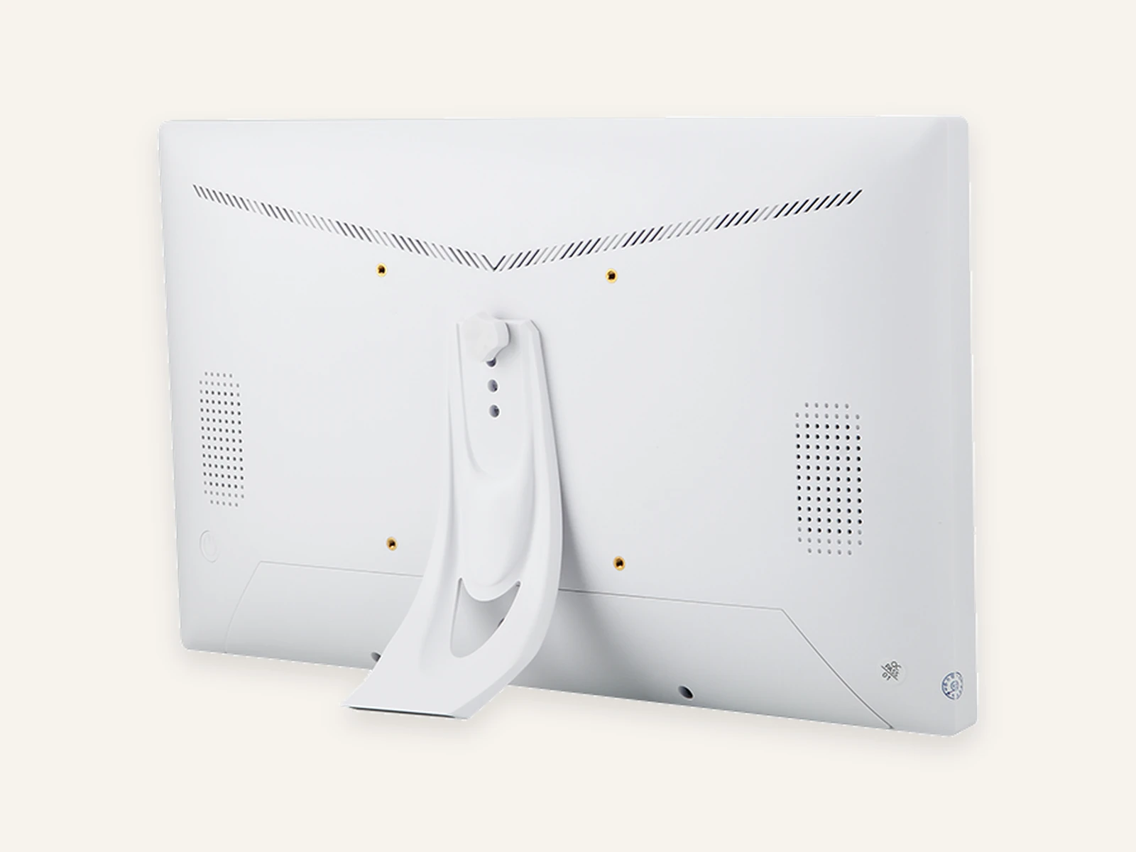 White rear housing and stand — original camera angle.